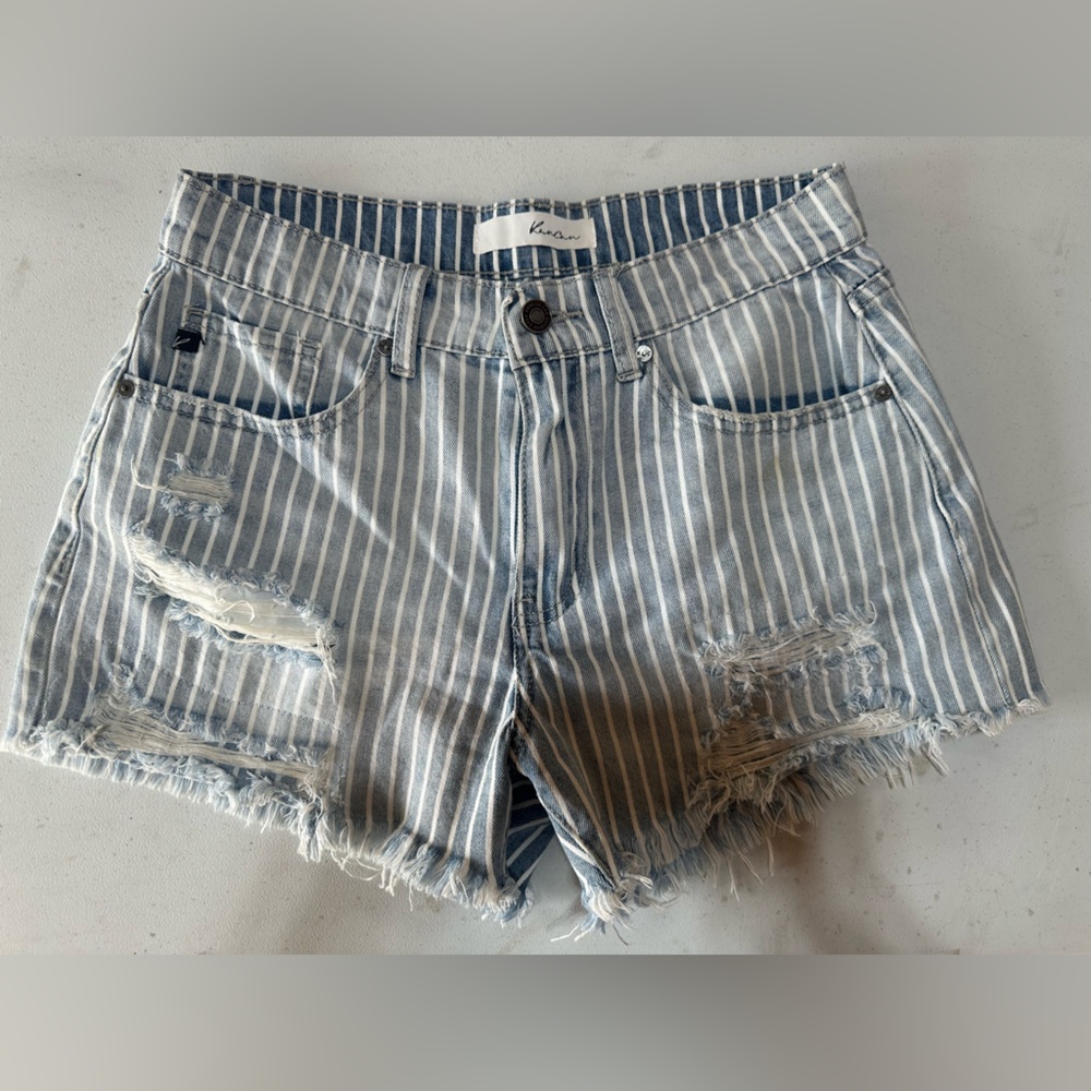 Striped Denim Women Shorts